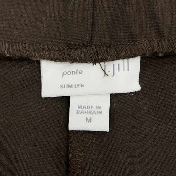J Jill Womens Size M Pants Ponte Knit Slim Leg Seamed Tapered Stretch Brown - Picture 9 of 13